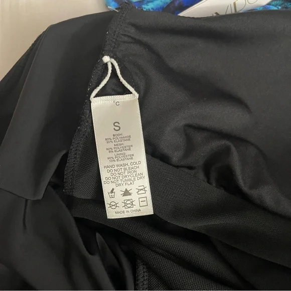 Blue and black halter neck cutout one piece swimsuit - Picture 12 of 12